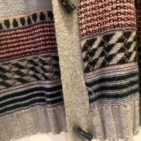 Grey Knit Cardigan Aztec-Style Pattern | Kirra Women’s Size Small - Picture 6 of 6